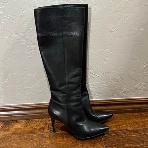 Via spiga black tall high heel boots 7.5